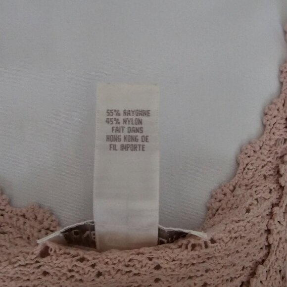 Jones New York Light Pink Crochet Scalloped Hem Sleeveless Tank Top Women's L/G - Picture 5 of 7